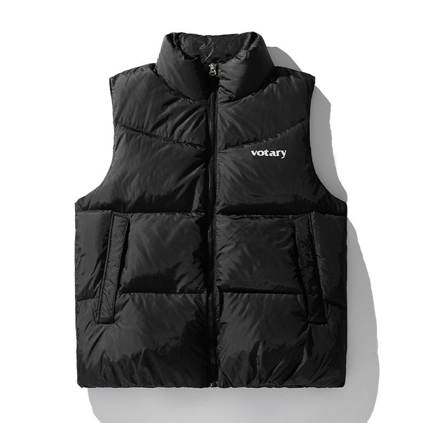 Unisex Lightweight Quilted Thermal Vest with Stand-Up Collar, Zipper and Side Pockets Mune Fashion