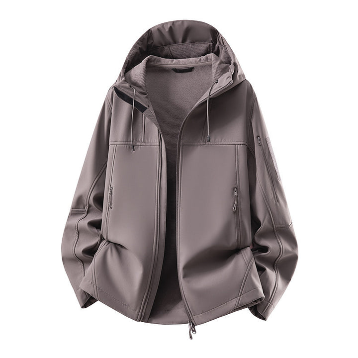 Men's softshell jacket with fleece lining, water-repellent and hood reinforcement Mune Fashion