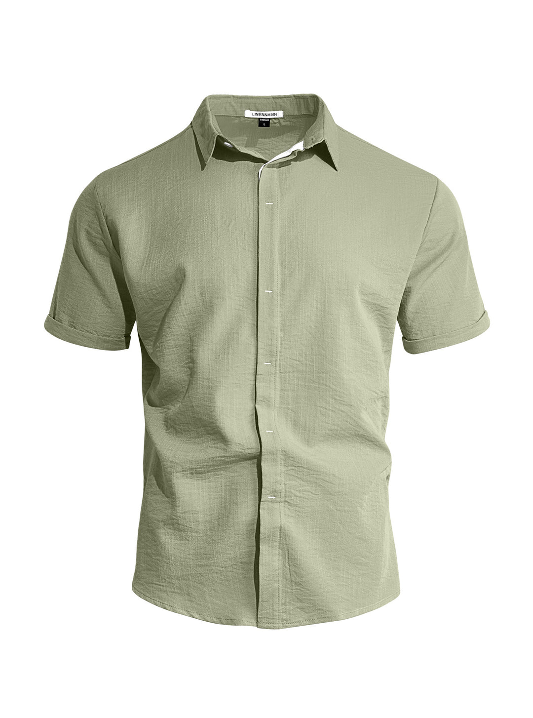 Men's breathable linen shirt with kent collar and rolled-up sleeves Mune Fashion