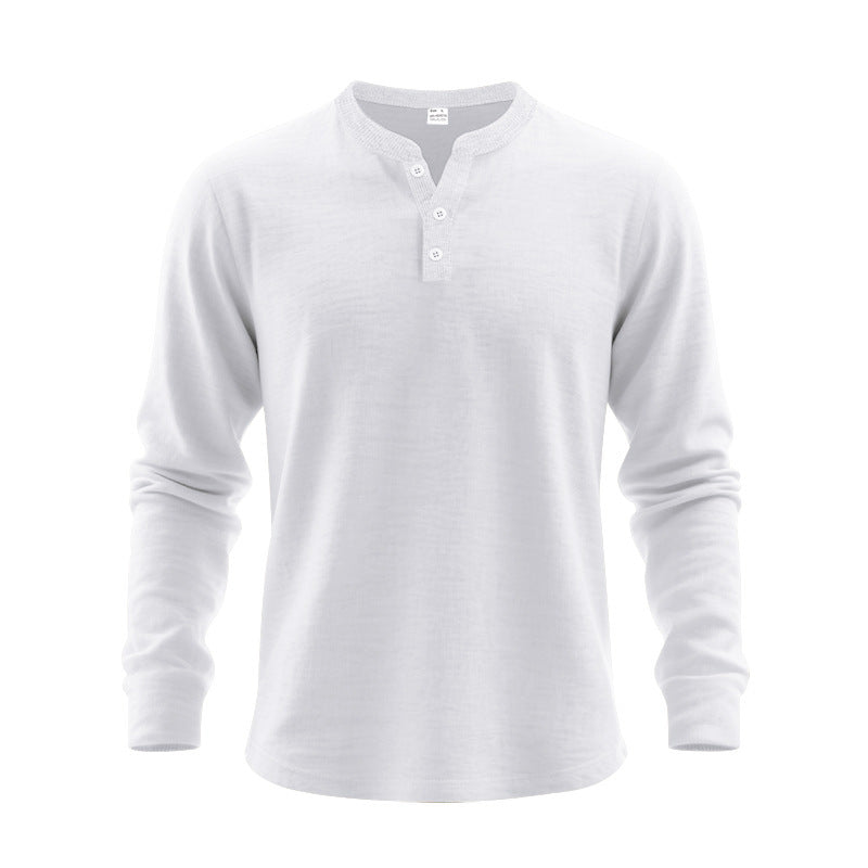 Men's Nano Structured Henley Long Sleeve Shirt with Thermal Waffle Texture, Ribbed Stand Collar and Body Friendly Cut Mune Fashion