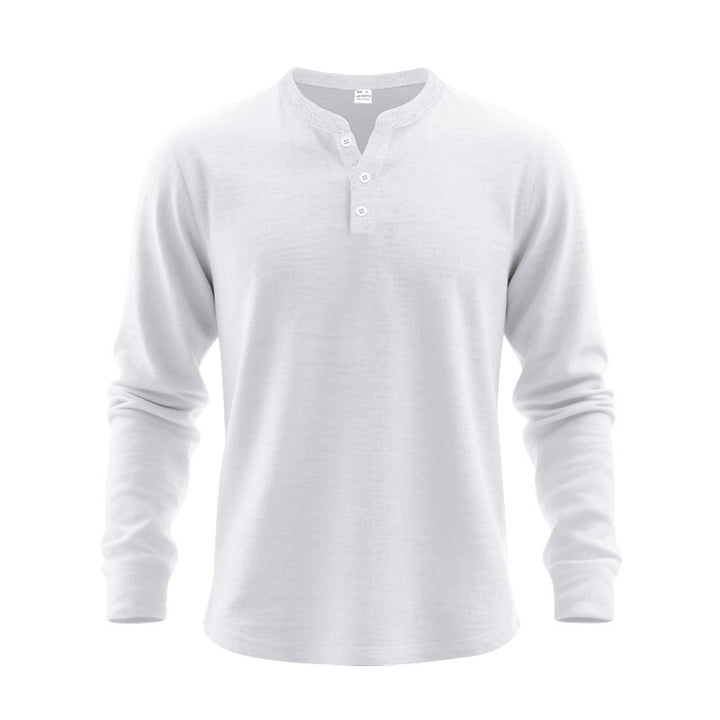 Men's Nano Structured Henley Long Sleeve Shirt with Thermal Waffle Texture, Ribbed Stand Collar and Body Friendly Cut Mune Fashion