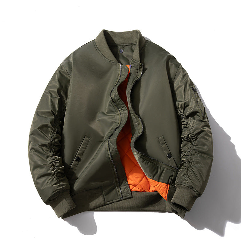 Men's Quilted Bomber Jacket with Stand-Up Collar, Padded Cut and Arm Pocket Mune Fashion