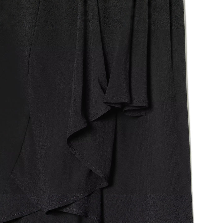 Women's Short Cape Transitional Jacket with Ruffle Details and Standing Collar Mune Fashion