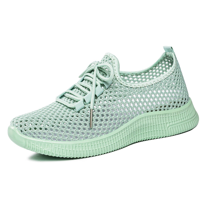 Women's breathable mesh slip-on sneakers with elastic lacing and flexible profile sole Mune Fashion