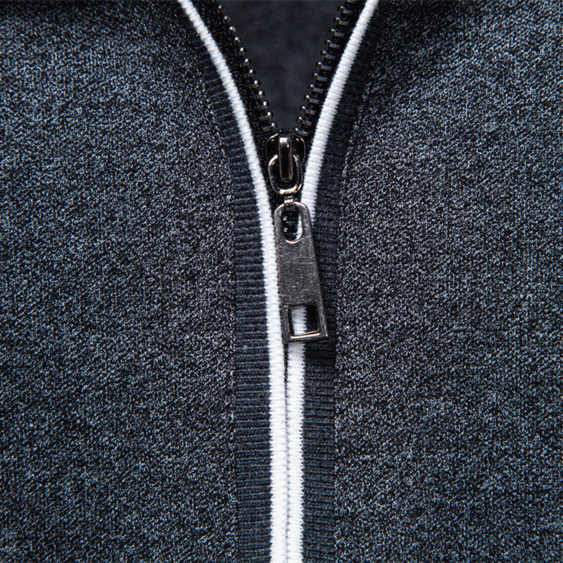 Men's breathable short-sleeved polo shirt with half-high zipper and piqué texture Mune Fashion