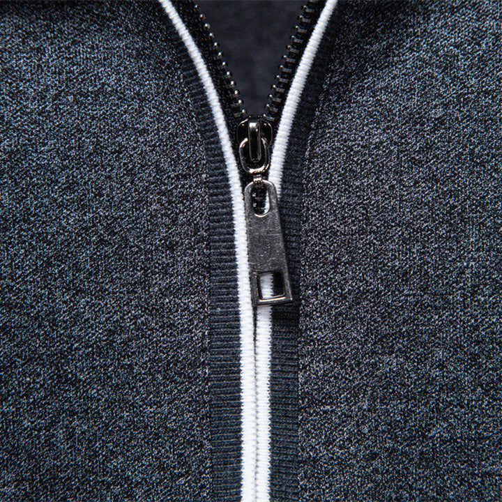 Men's breathable short-sleeved polo shirt with half-high zipper and piqué texture Mune Fashion