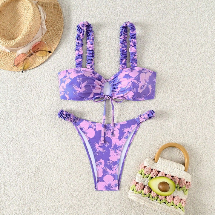 Women's High-Cut Bikini with Ruffle Details Mune Fashion