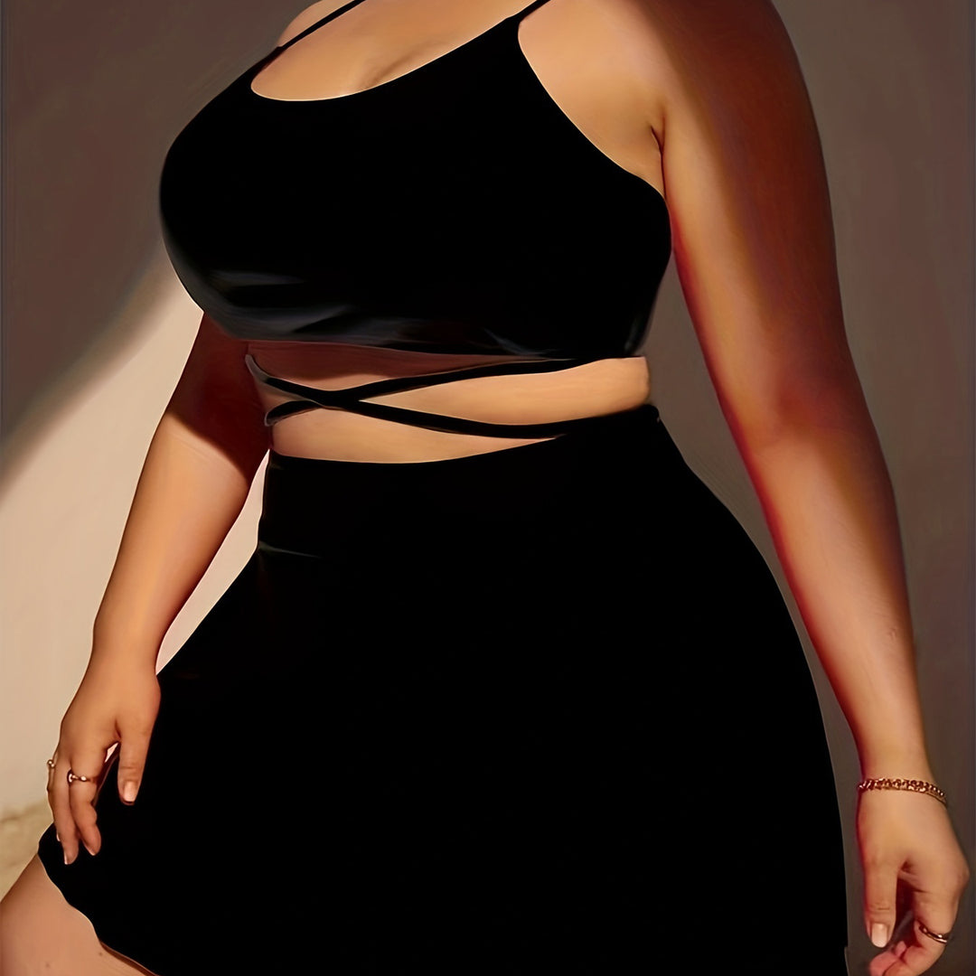 Women’s set consisting of top and skirt with sophisticated crossings Mune Fashion