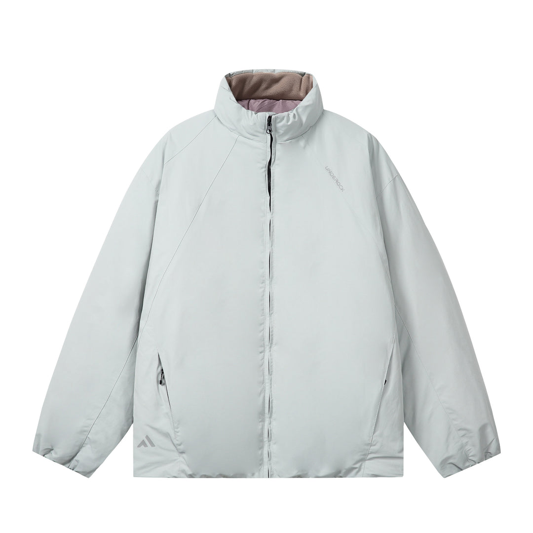 Men's short-cut windproof thermal jacket with fleece-lined stand-up collar and concealed zipper Mune Fashion