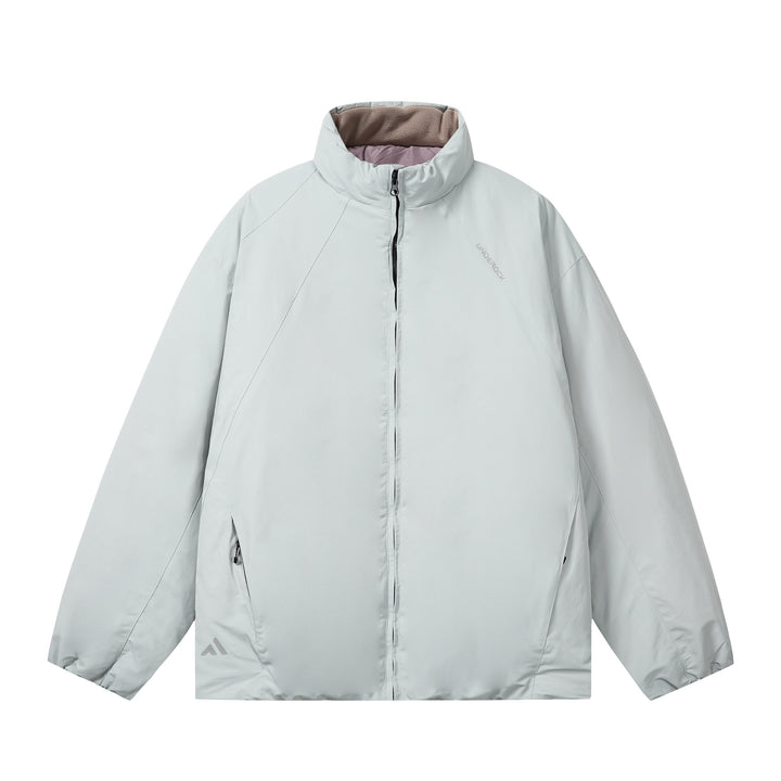 Men's short-cut windproof thermal jacket with fleece-lined stand-up collar and concealed zipper Mune Fashion