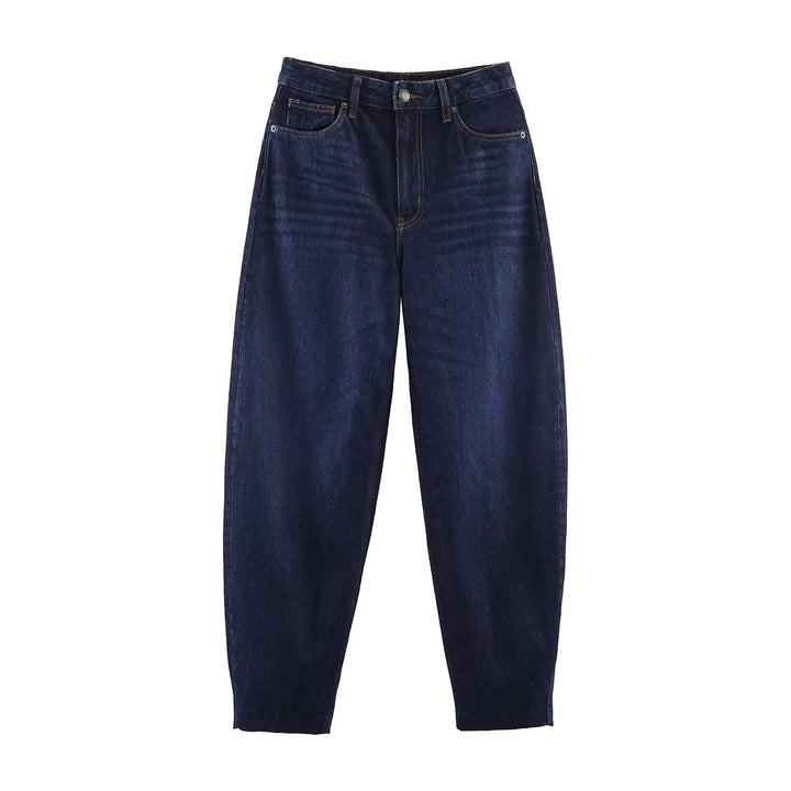 Women High-Waist Balloon Jeans with wide thigh and tapered hem Mune Fashion