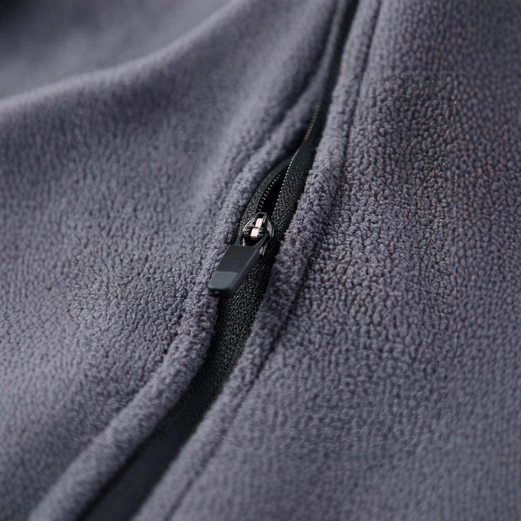 Men's fleece half-zip pullover with high stand-up collar and raglan sleeves Mune Fashion
