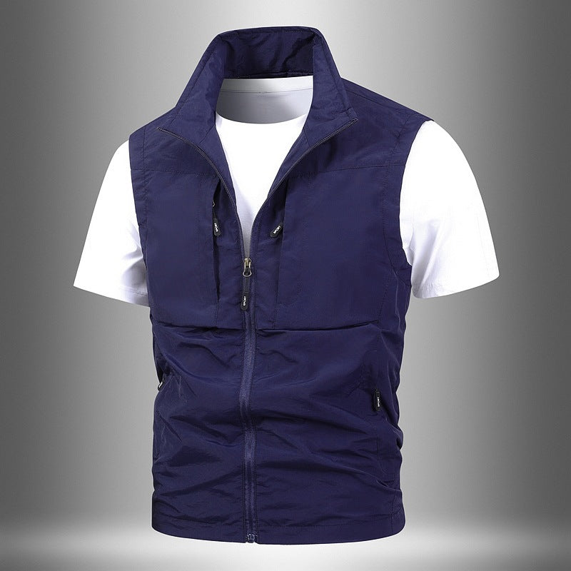 Men's Functional Quilted Vest with High Collar Mune Fashion