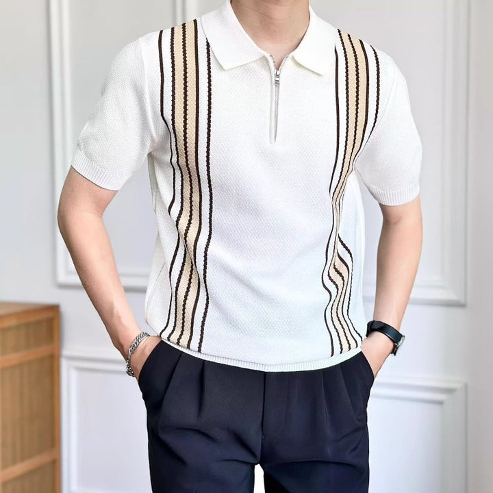 Men's Stylish Polo Shirt with Zipper Mune Fashion
