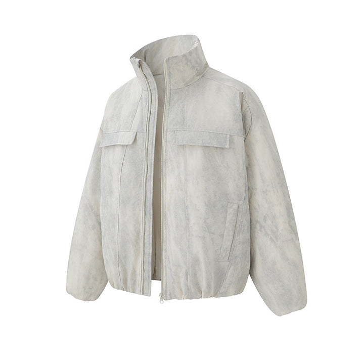Unisex Short fitted padded oversized bomber jacket with stand-up collar and chest flaps Mune Fashion