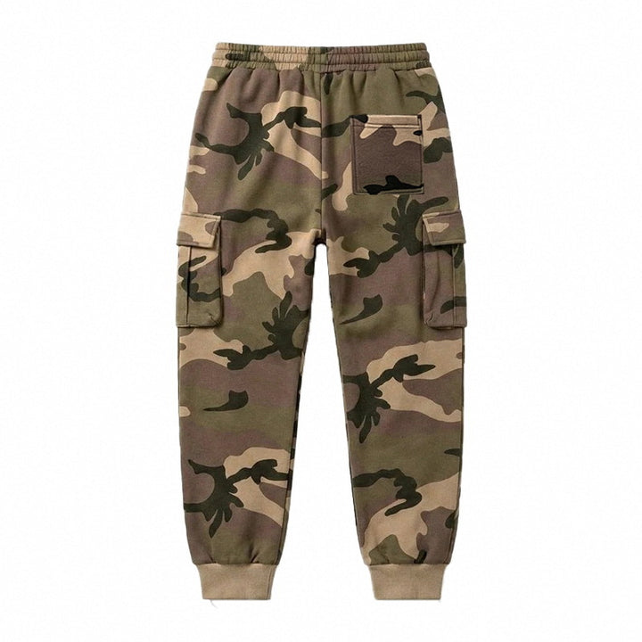 Men's cargo pants in jogger style with elastic waistband, drawstring, and multiple pockets Mune Fashion