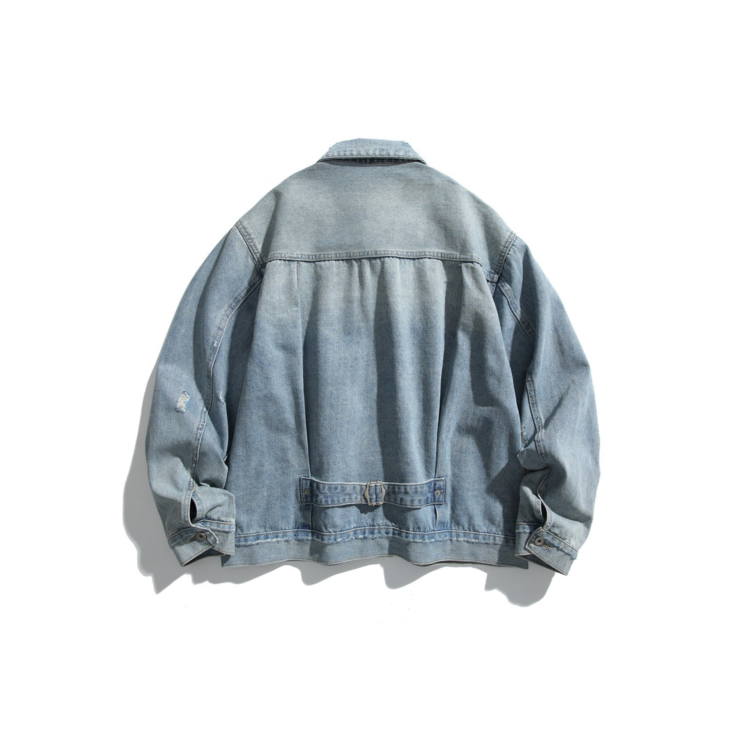 Unisex Oversized Denim Jacket with Used Look, Boxy Cut and Chest Pockets Mune Fashion