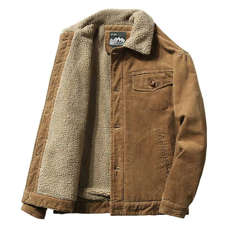 Men's Robust Cord Jacket with Teddy Lining Mune Fashion