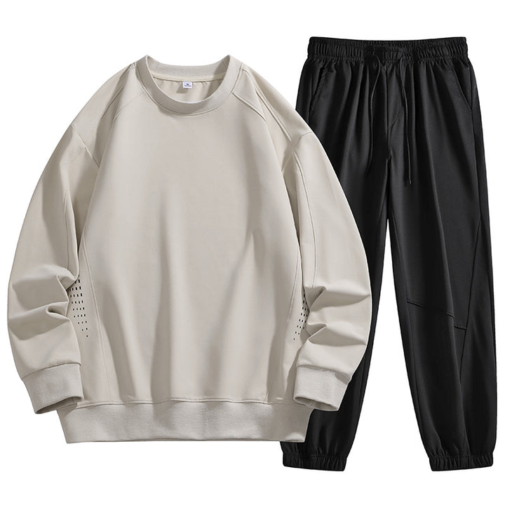 Men's casual training set made of breathable functional fabric with round neck and elastic waistband and ankle cuff Mune Fashion