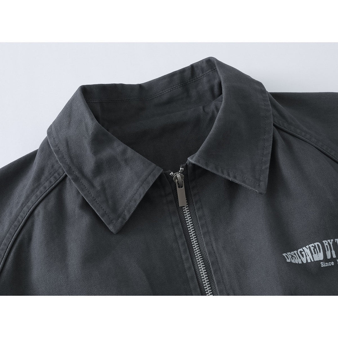 Unisex Boxy Blouson Jacket with Shirt Collar, Two-Way Zipper and Elastic Hem Mune Fashion