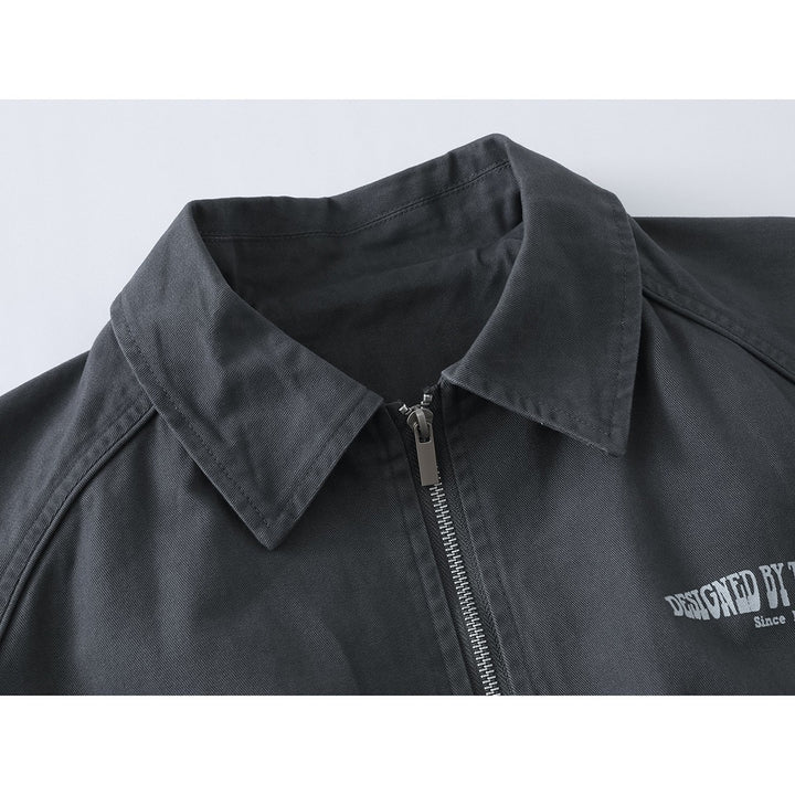 Unisex Boxy Blouson Jacket with Shirt Collar, Two-Way Zipper and Elastic Hem Mune Fashion