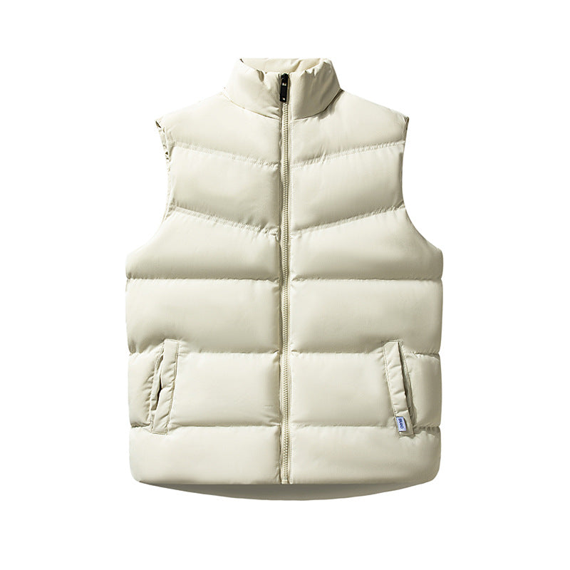 Women's Sleeveless Windproof Puffer Vest with Box Quilting and High Collar Mune Fashion