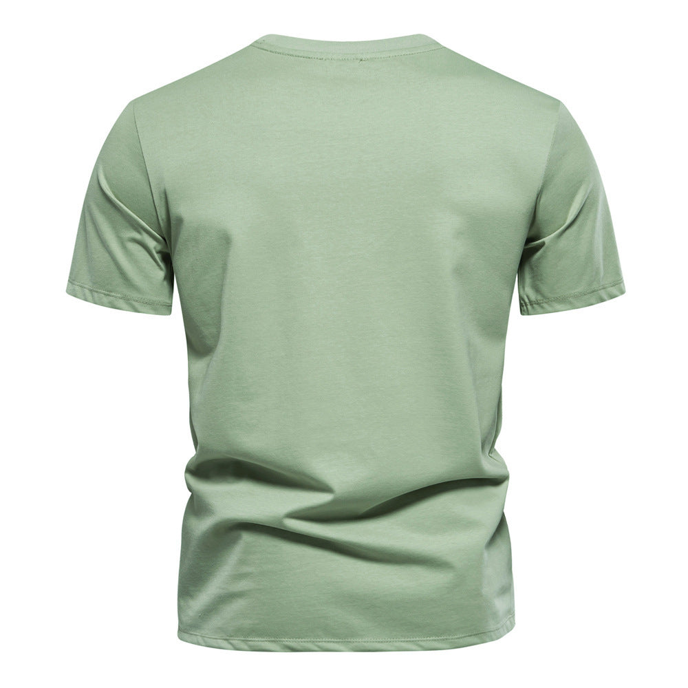 Men's round neck shirt made of cotton blend with geometric laser perforation and straight cut Mune Fashion