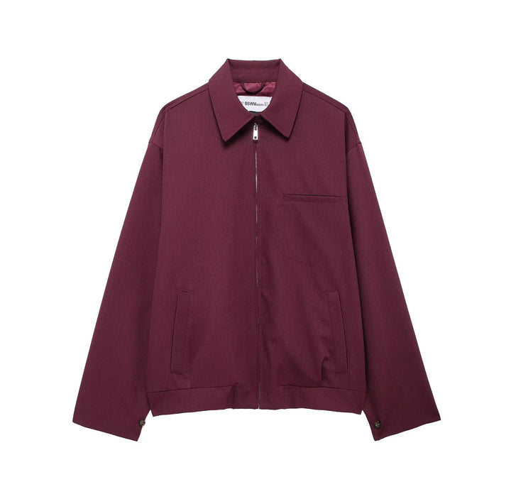 Women's oversized blouson with zipper, shirt collar, and side pockets Drune
