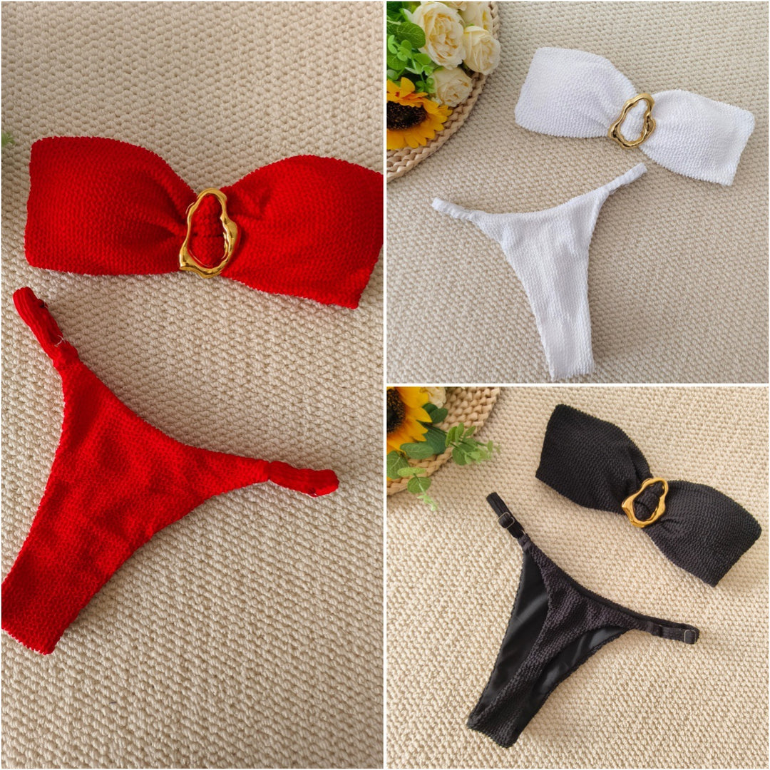 Women Bandeau Bikini with decorative ring detail Mune Fashion