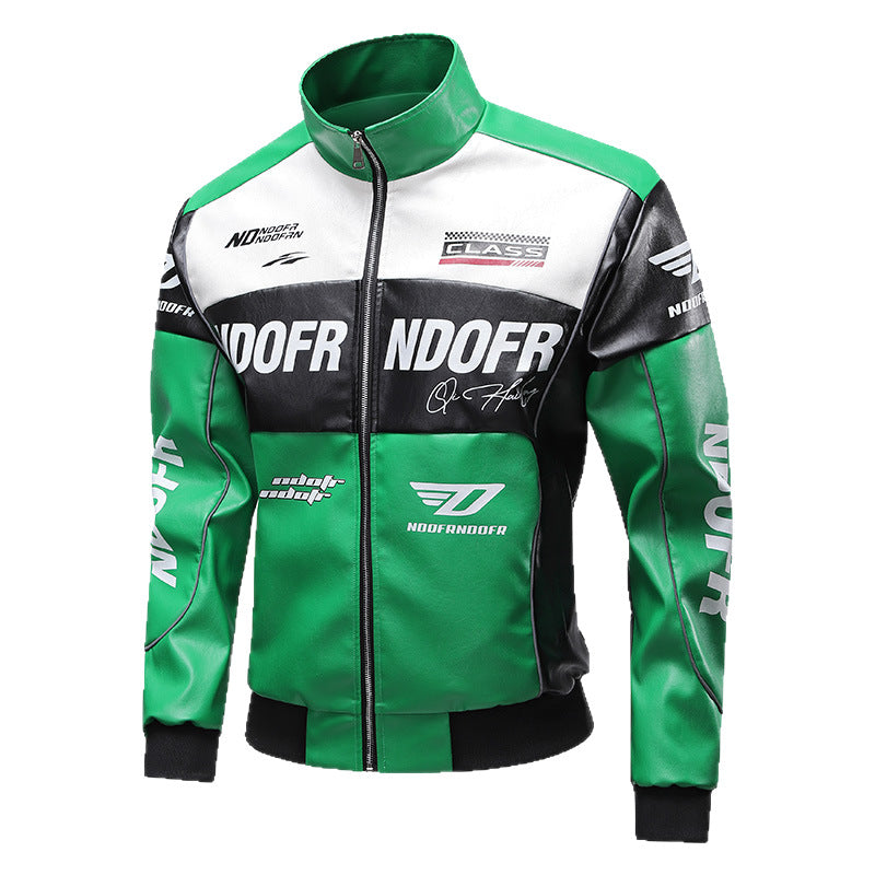 Men's Sporty Synthetic Leather Jacket Mune Fashion