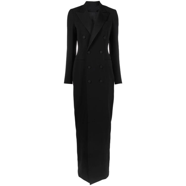 Women's Double-Breasted Blazer Dress with Satin Lapels Mune Fashion