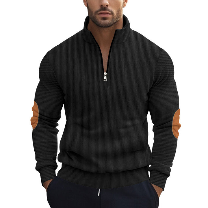 Men's sporty sweater with stand-up collar and zipper Mune Fashion