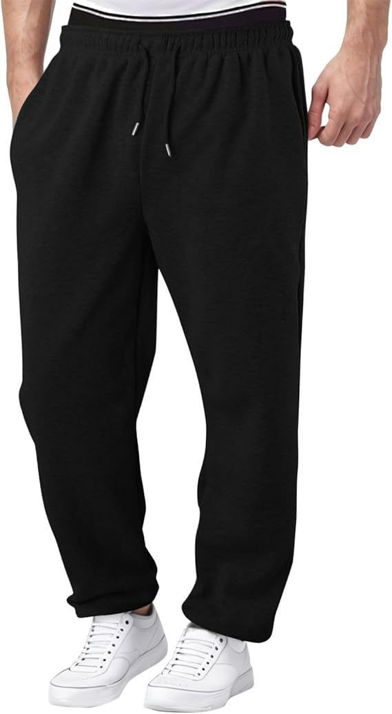 Men's nan Relaxed-Fit Sweatpants with straight leg fleece lining and elastic drawstring waistband Mune Fashion