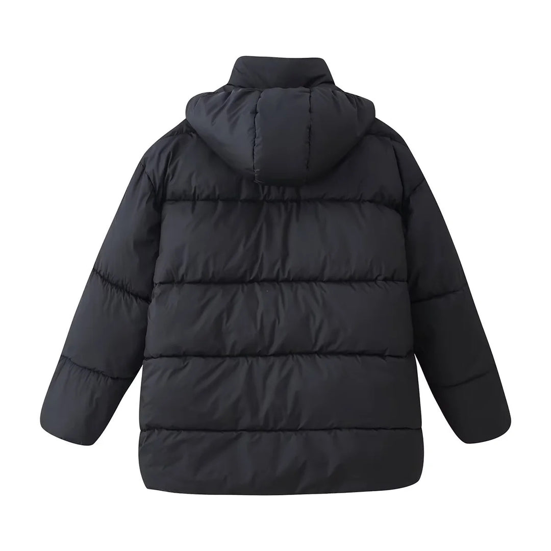 Women's oversized quilted jacket with hood and warming thermal lining Mune Fashion