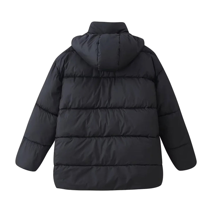 Women's oversized quilted jacket with hood and warming thermal lining Mune Fashion