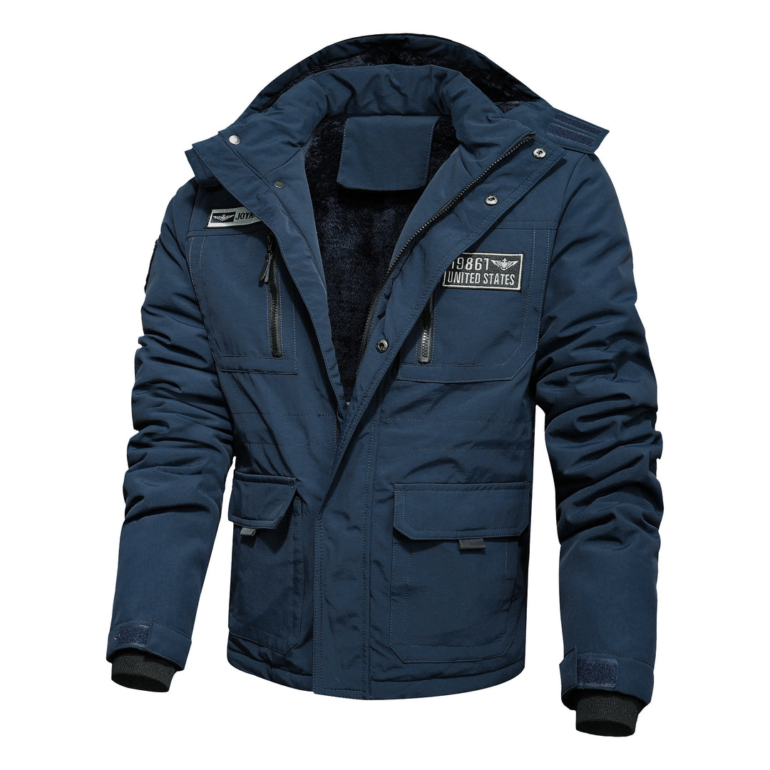 Men's water-repellent utility parka with teddy lining, hood, and multifunction pockets Mune Fashion