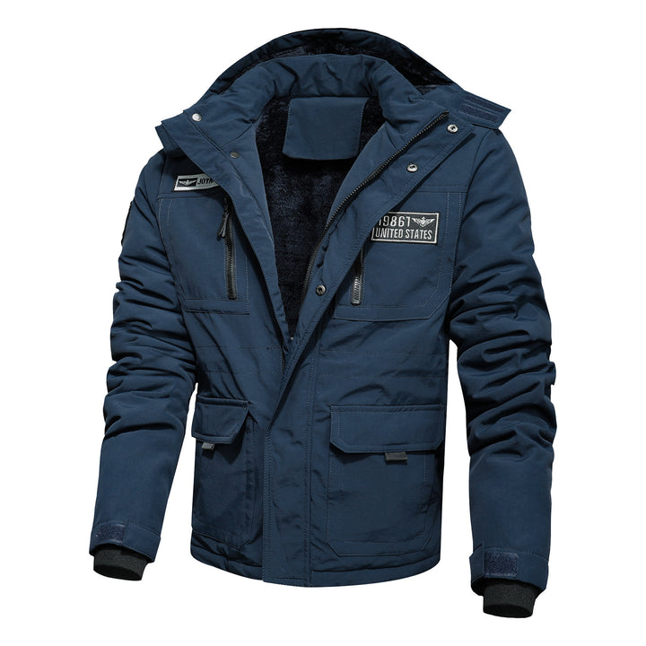 Men's water-repellent utility parka with teddy lining, hood, and multifunction pockets Mune Fashion