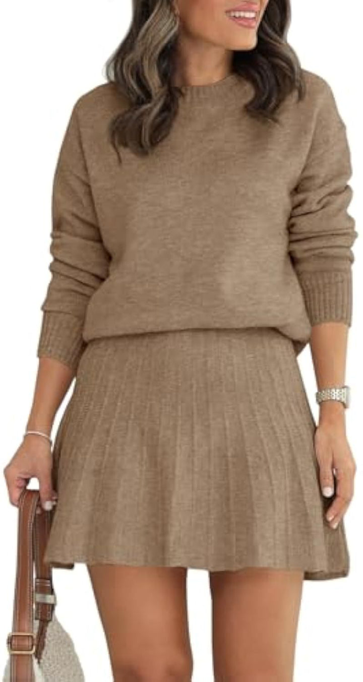 Women's Stylish Knit Sweater and Skirt Set Mune Fashion