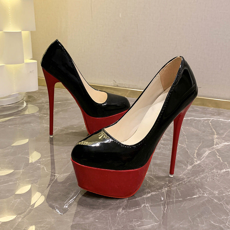 Women’s patent pumps with over-high platform and slim stiletto heel Mune Fashion