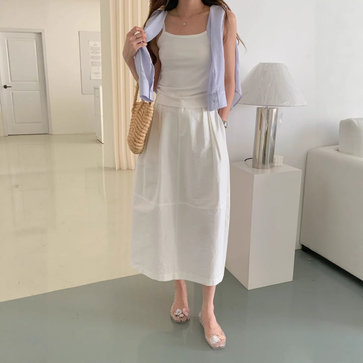 Damen Eleganter Midirock mit Falten Mune Fashion