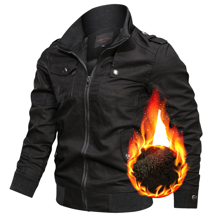 Men's windproof canvas utility jacket with thermal teddy lining and epaulettes Mune Fashion