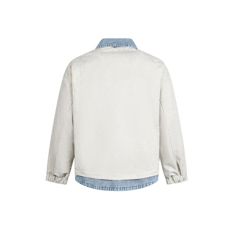 Men's layering jacket with suede look and integrated denim lining Mune Fashion