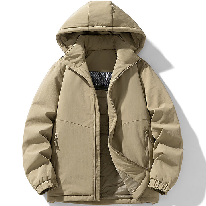 Men's Padded Thermal Winter Jacket with Hood, Water-Repellent Outer Shell and Zipper Pockets Mune Fashion