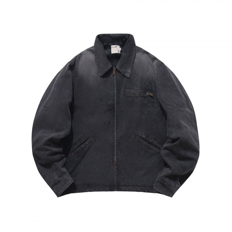 Men's Casual Worker Jacket made of soft canvas with zipper Mune Fashion