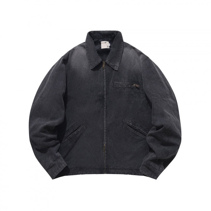 Men's Casual Worker Jacket made of soft canvas with zipper Mune Fashion