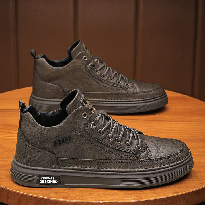 Women's fashionable high-top sneakers with high-quality leather upper material Mune Fashion