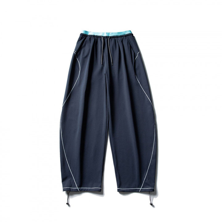 Unisex Wide Tech Jogging Pants with Drawstring, Contrast Seams and Adjustable Hem Mune Fashion