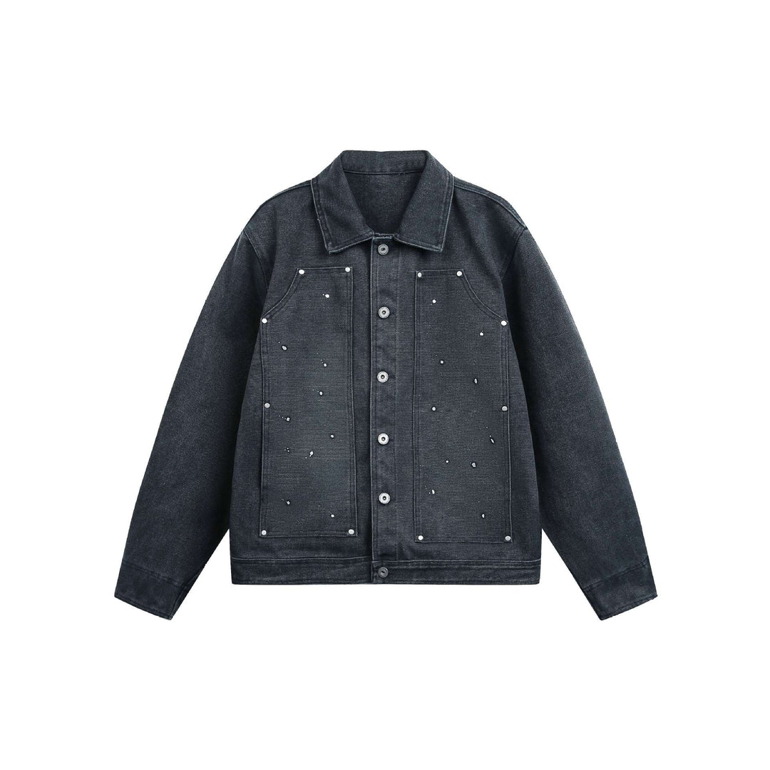Unisex Short-Cut Denim Jacket in Boxy Cut with Flap Pockets and Used Effect Mune Fashion
