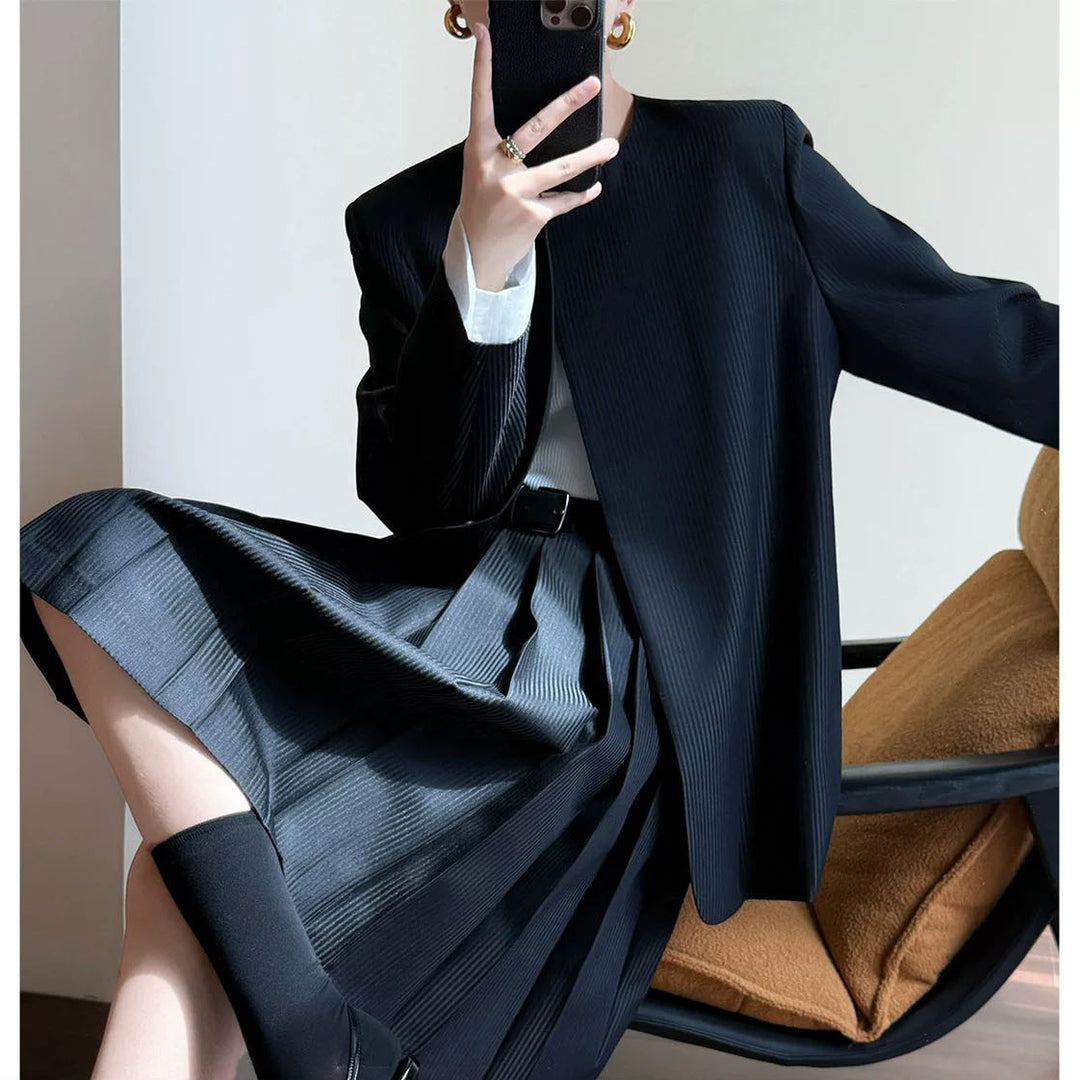 Women's Elegant Pleated Jacket Drune