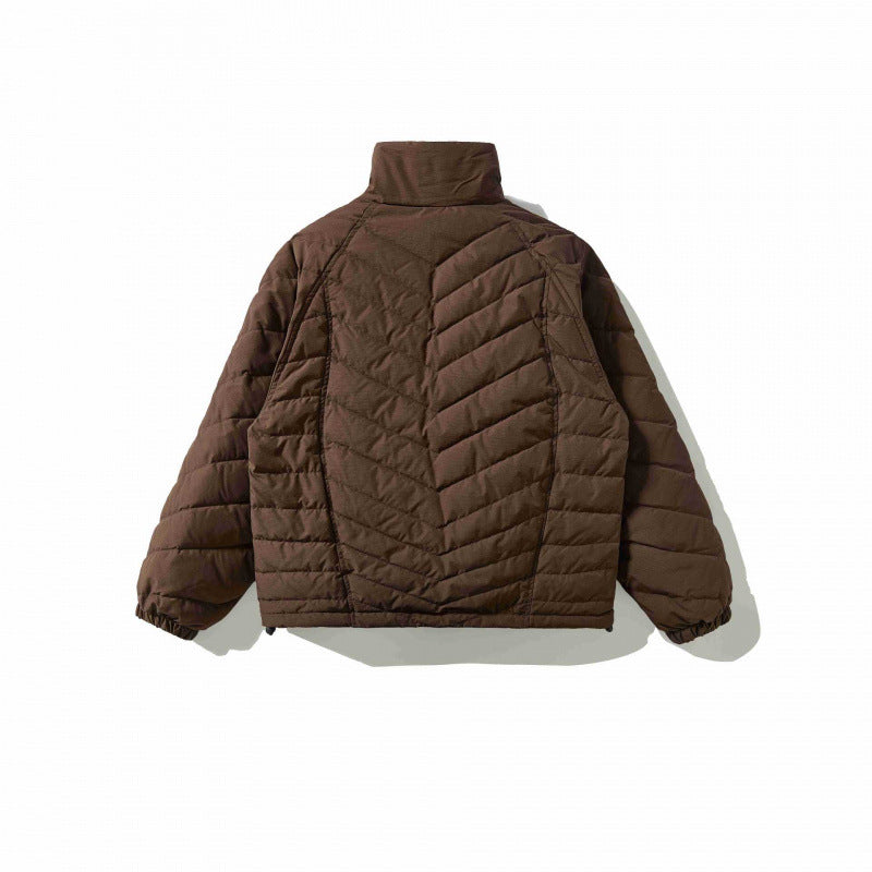 Unisex Padded Quilted Jacket with High Collar, Drawstring Hem and Elastic Cuffs Mune Fashion